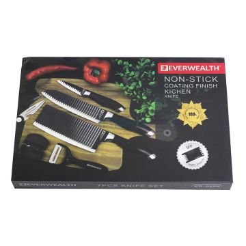 Everwealth Kitchen Black Knife Set (Stainless Steel)