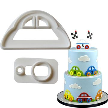 2 Pieces Car Fondant Cutter Set