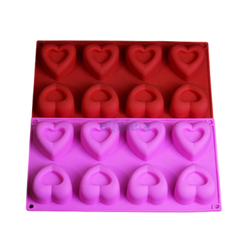 8 Cavities Silicone Heart Shape Molds