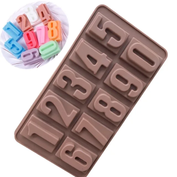 Silicone Number Chocolate Mold (0-9) Cavity